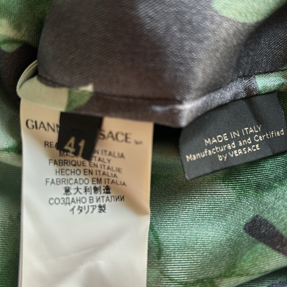 Versace Green and Black Patterned Shirt - Picture 5 of 11